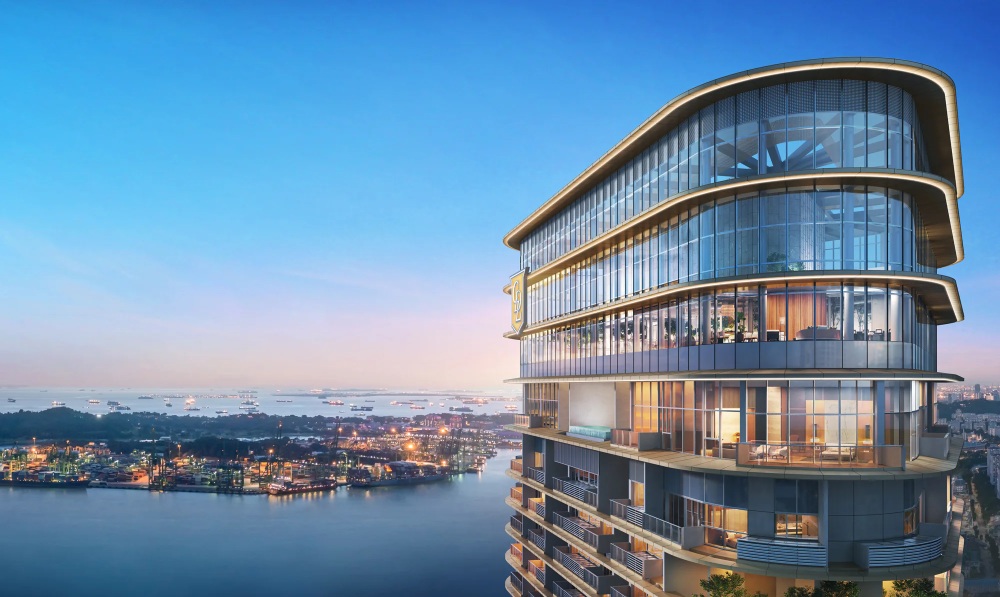Newport Residences view of Greater Southern Waterfront and Sentosa Cove