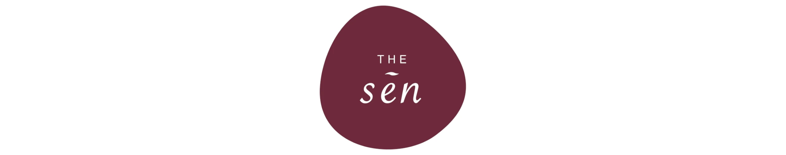 Official logo for The SEN luxury condo launch by Sustained Land and SL Capital, featuring "The Sen" in a clean, elegant typeface on a deep maroon background.