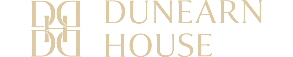 Dunearn House Official Logo showing the project branding in gold for the Bukit Timah new condo launch at the former Turf City site.